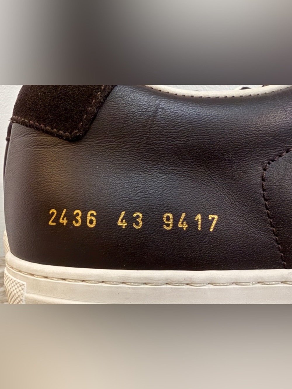 Common Projects B-ball Low Brown White 43 EU 10 US  EUC $550 Minimalist Italy - Picture 2 of 11